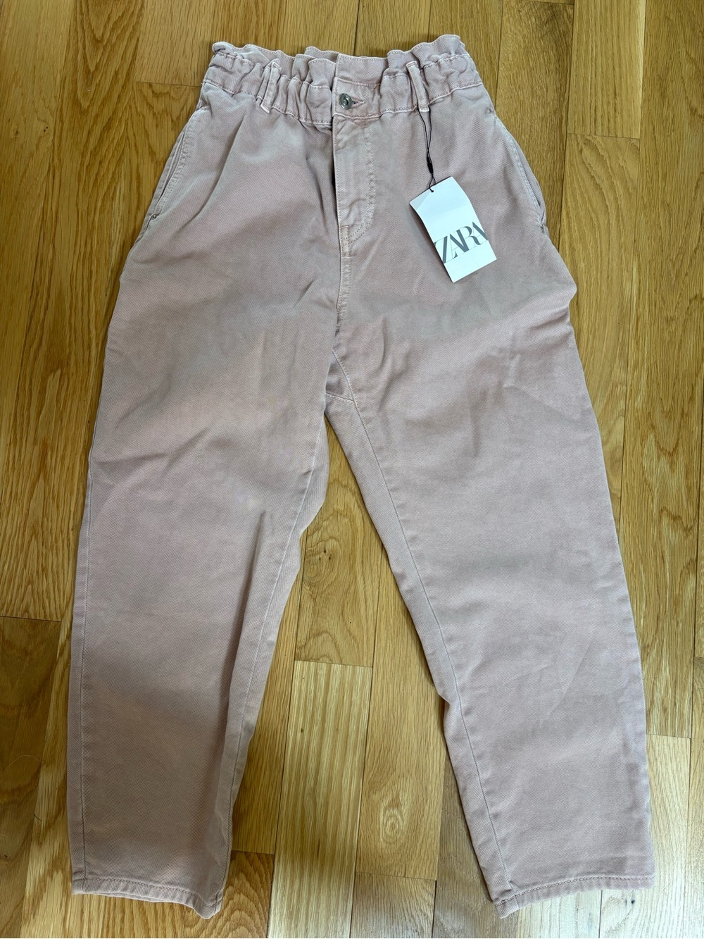 Zara Men's Dusty Pink Paperbag Waist Chinos